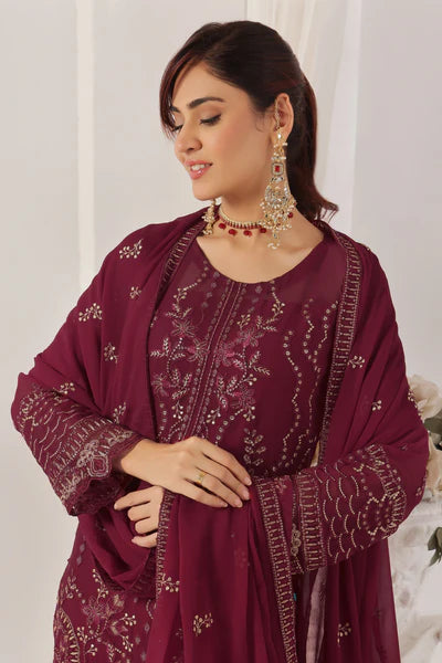 UROOJ # 1 Unstitched 3 piece Luxury Chiffon