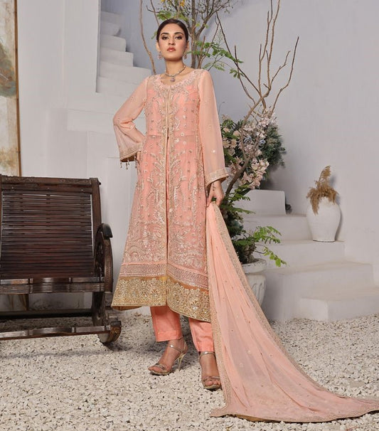 ZOYA # 1 - Unstitched 3 piece Embroidered Chiffon