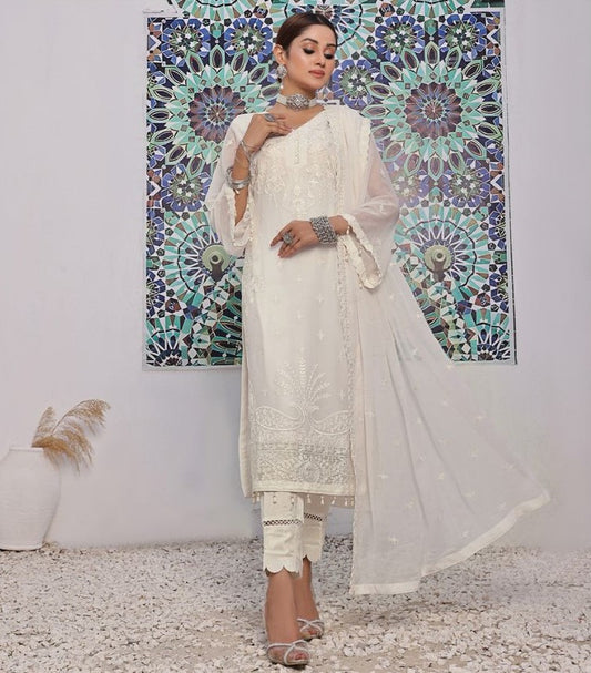 ZOYA # 2 - Unstitched 3 piece Embroidered Chiffon