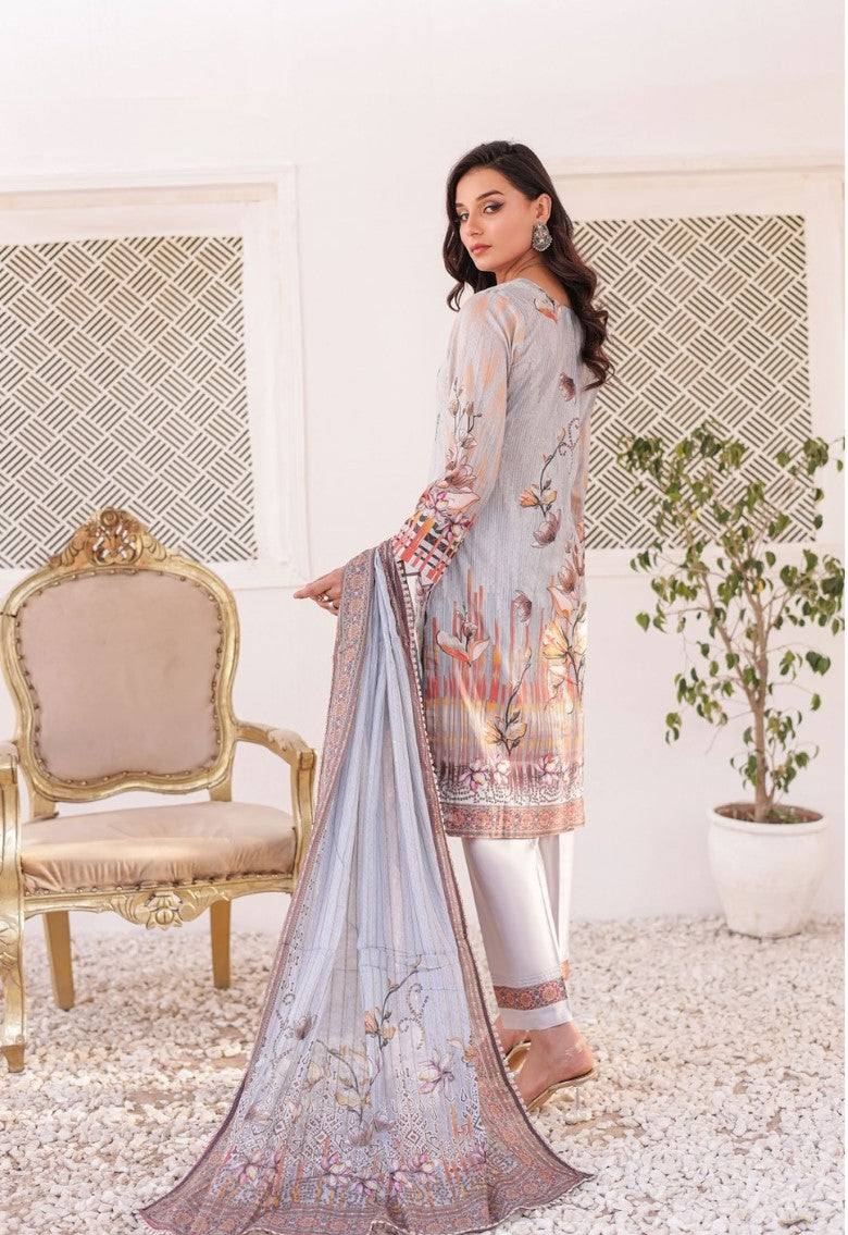 GLOSSY # 3 - Unstitched 3 piece Embroidered Lawn