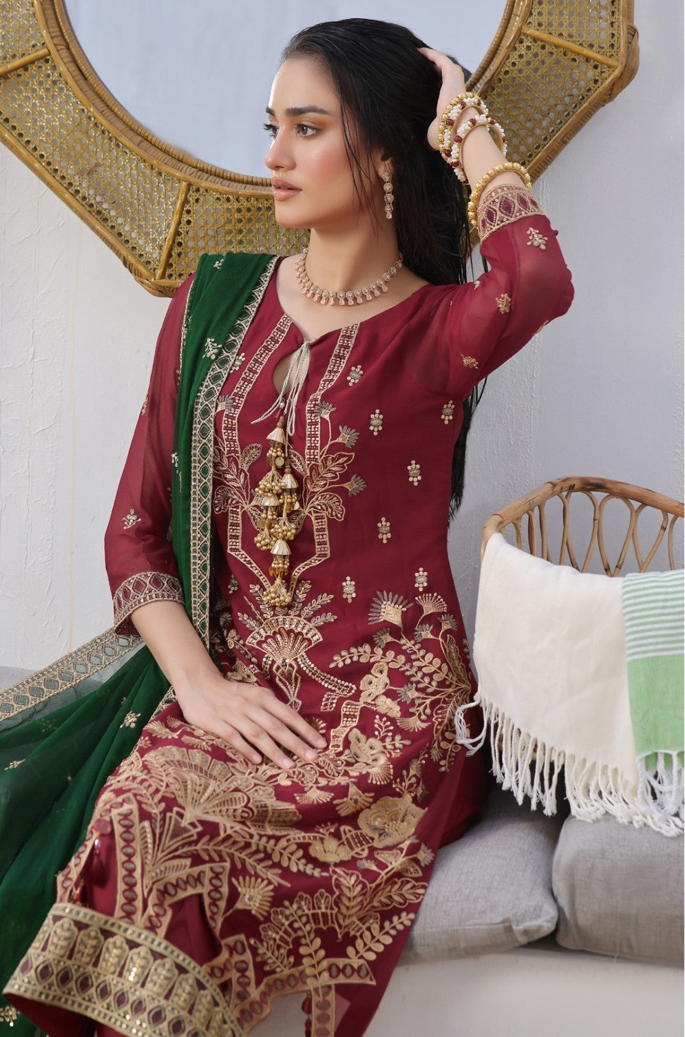 MEHAR # 3 Unstitched 3 Pc Luxury Chiffon