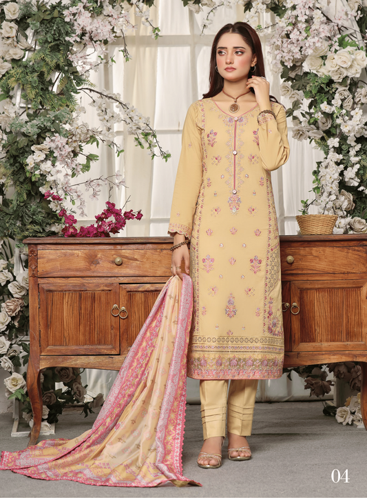 SUHANI # 4- Unstitched 3 piece Cambric Cotton