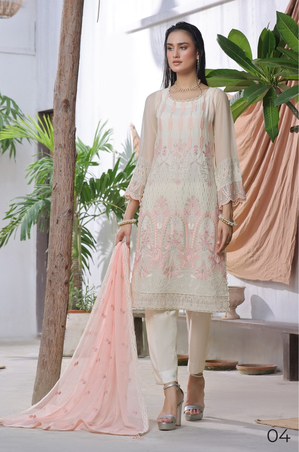 MEHAR # 4 Unstitched 3 Pc Luxury Chiffon