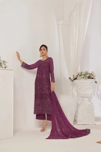 UROOJ # 6 Unstitched 3 piece Luxury Chiffon