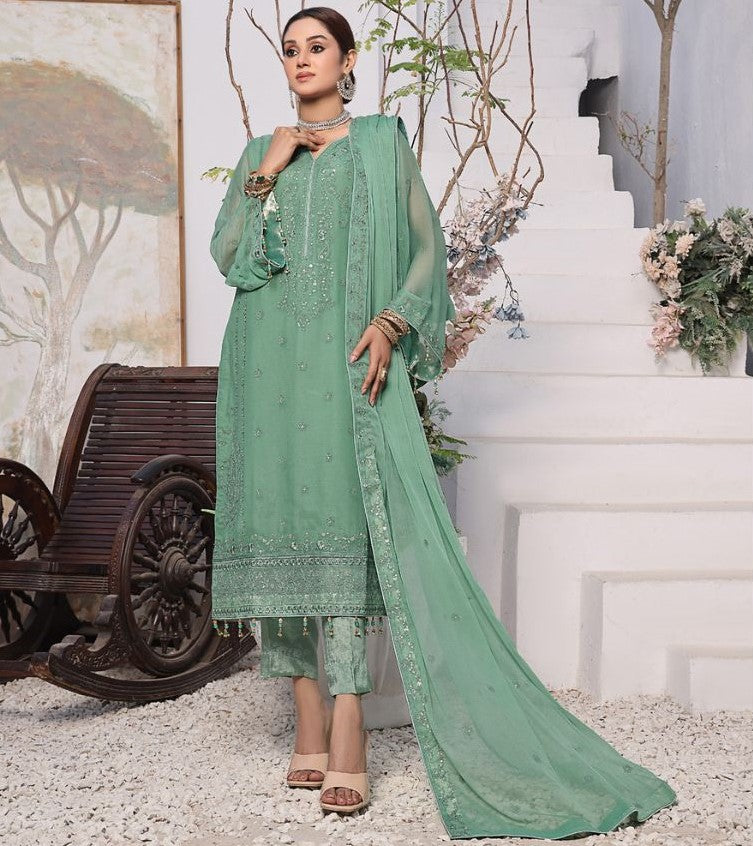 ZOYA # 6 - Unstitched 3 piece Embroidered Chiffon