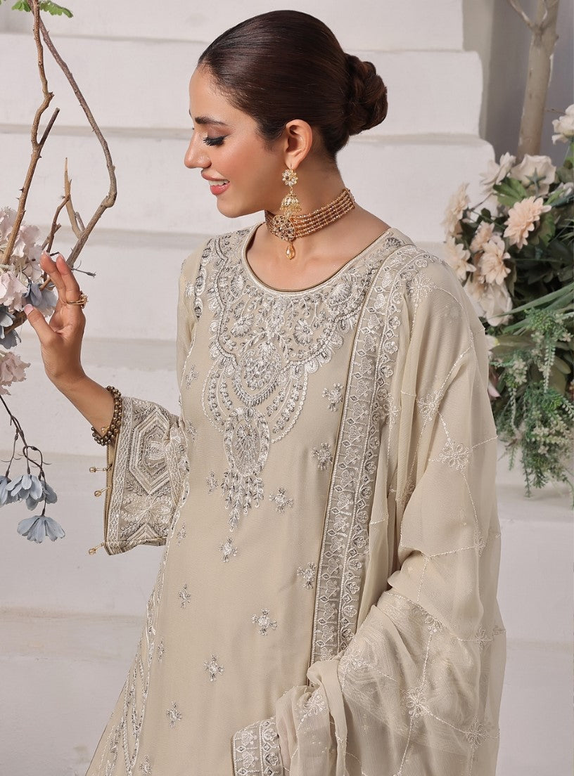 ZOYA # 7 - Unstitched 3 piece Embroidered Chiffon